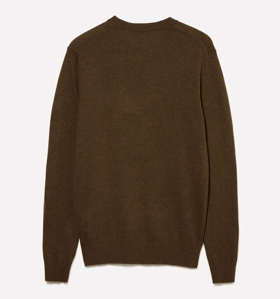 Pull ras du cou marron coupe régulière - pulls col rond pour homme - Marron Foncé | Sisley image number 2